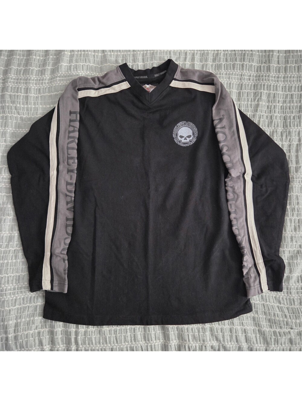 Harley-Davidson black long sleeve skull shirt